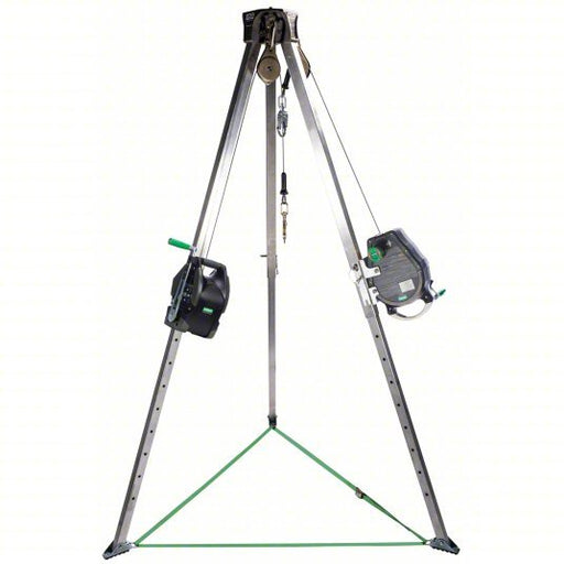 MSA 10163033 Confined Space Kit 5 ft to 8 ft Ht, 3 1/8 ft to 4 7/8 ft Base, 400 lb Wt Capacity, Includes SRL