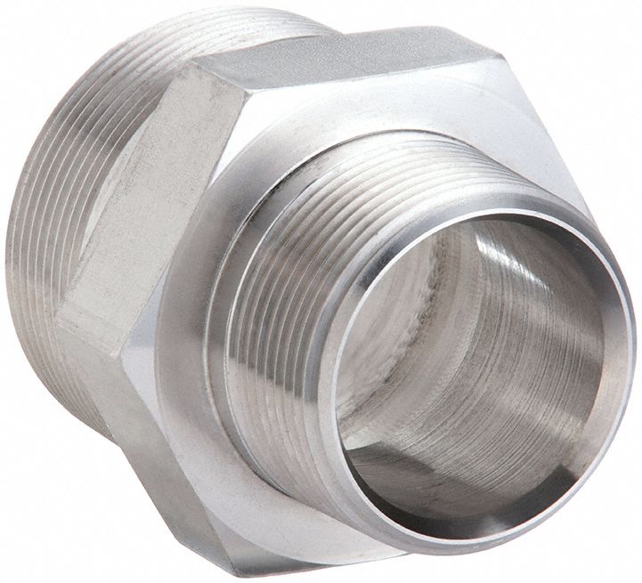 Parker 1-1/2 X 1 FF-SS Metal Pipe Straight, Straight, 316 Stainless Steel, 1 1/2 in x 1 in, 3,600 psi, 2 35/64 in Lg
