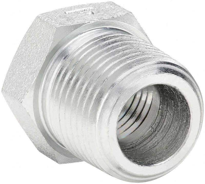 Parker 3/8 X 1/4 PTR-S Metal Pipe Straight, Straight, Steel, 3/8 in x 1/4 in, 6, 000 psi