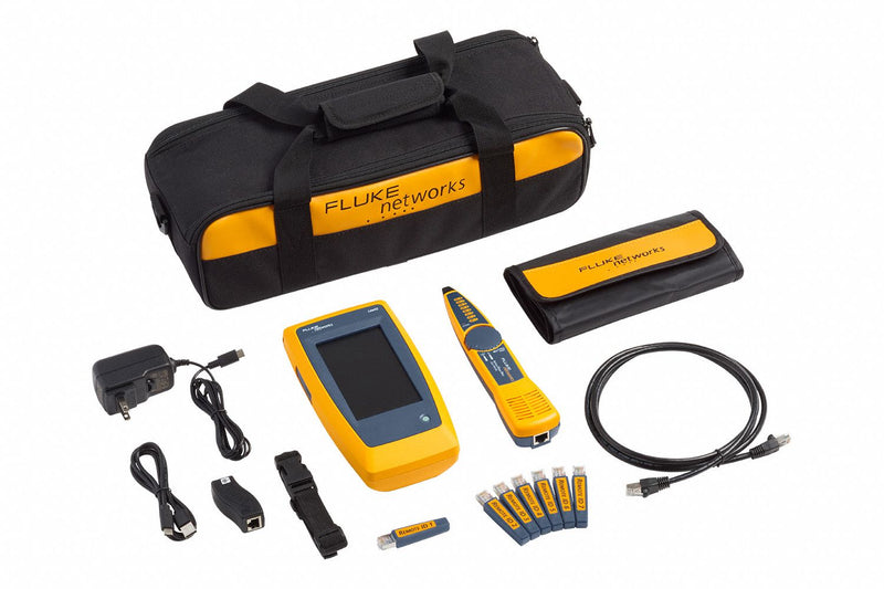 Fluke Networks LIQ-KIT LinkIQ Cable Network Tester Pro Kit, 10 GBps, RJ45, IntelliTone Probe, 1000 ft Cable Length, PoE/PoE+ Detection
