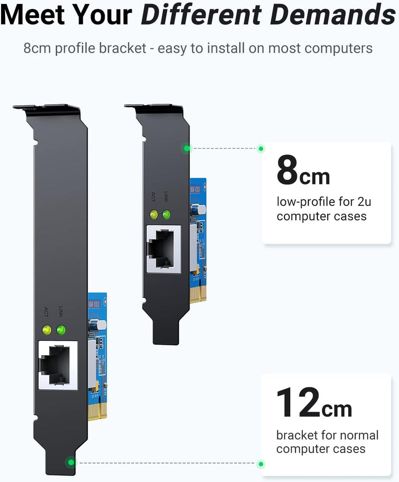 UGREEN 30771 Gigabit Ethernet PCI Express PCI-E Network Controller Card 10/100/1000Mbps RJ45 LAN Adapter Converter for Desktop PC