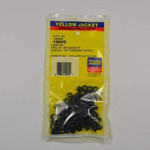 Yellow Jacket 19005 Hose Gasket, 1/4 in Hose ID, Rubber, PK100 - Redwood.KV809JP2