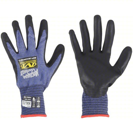 Mechanix S2EC-03-011 Knit Gloves: 2XL (11), ANSI Cut Level A7, Palm, Dipped, HPPE (18 ga), Smooth, 1 PR