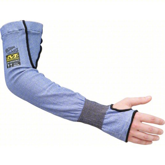 Mechanix SS2E-33 Cut-Resistant Sleeves ANSI/ISEA Cut Level A5, HPPE (18 ga), Blue, Knit Cuff, 1 PR