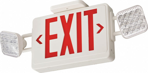 Lithonia Lighting ECRG SQ Emergency Light/Exit Combo, White, 1 or 2 Faces, Green/Red, LED, Ceiling/Wall, 1 W Lamp Watt