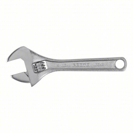 Proto J704B Adjustable Wrench Alloy Steel, Chrome, 4 11/32 in Overall Lg, 3/4 in Jaw Capacity, Plain Grip