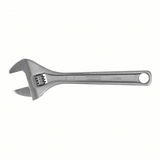 Proto J708B Adjustable Wrench Alloy Steel, Chrome, 8 5/32 in Overall Lg, 1 7/32 in Jaw Capacity