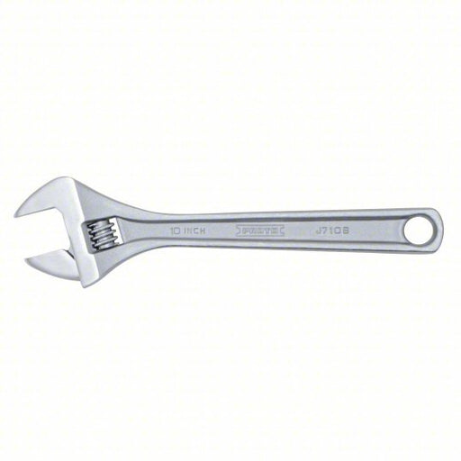 Proto J710B Adjustable Wrench Alloy Steel, Chrome, 10 1/8 in Overall Lg, 1 3/8 in Jaw Capacity, Ergonomic