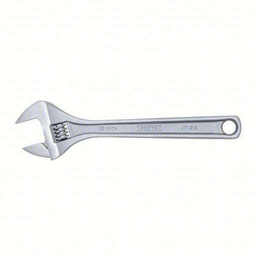 Proto J712B Adjustable Wrench Alloy Steel, Chrome, 12 1/8 in Overall Lg, 1 19/32 in Jaw Capacity, Std