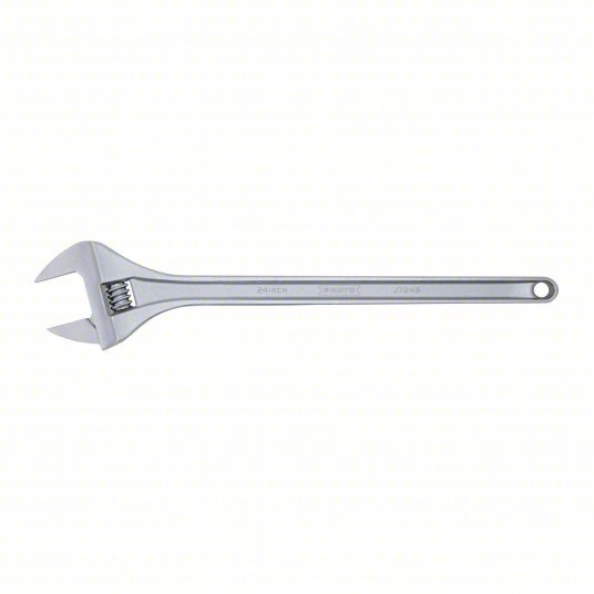 Proto J724B Adjustable Wrench Alloy Steel, Chrome, 24 3/16 in Overall Lg, 2 27/32 in Jaw Capacity