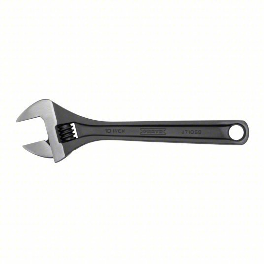 Proto J710SB Adjustable Wrench Alloy Steel, Black Oxide, 10 1/8 in Overall Lg, 1 3/8 in Jaw Capacity