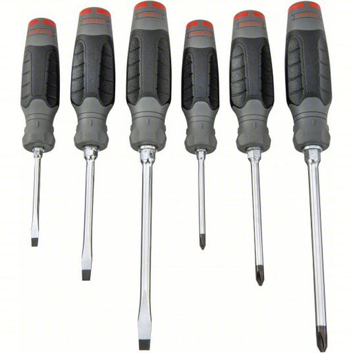 Proto J1206SCPF Screwdriver Sets 6 Pieces, Cabinet/Keystone/Phillips Tip, Cushion Grip
