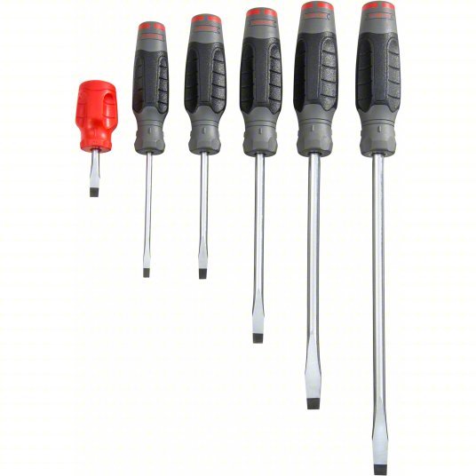 Proto J1206SRFF Screwdriver Sets 6 Pieces, Cabinet/Keystone Tip, 1/4 in/3/16 in/3/8 in/5/16 Tip Size