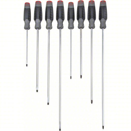 Proto J1208SCLF Screwdriver Sets 8 Pieces, Cabinet/Keystone/Phillips Tip, #1/1/4 in/#2/3/16 in Tip Size