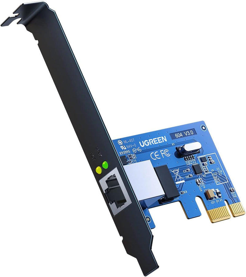 UGREEN 30771 Gigabit Ethernet PCI Express PCI-E Network Controller Card 10/100/1000Mbps RJ45 LAN Adapter Converter for Desktop PC