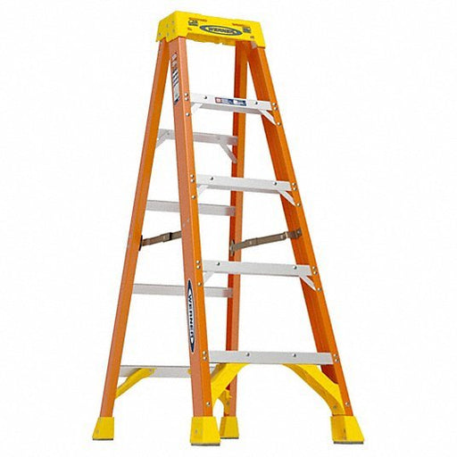 Werner 6205 Stepladder 5 ft Ladder Size, Fiberglass, 300 lb Load Capacity, 19 lb Wt, 2.8 ft Standing Ht