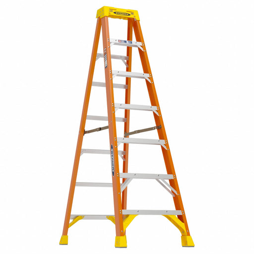 Werner 6207 Stepladder, 7 ft Ladder Size, Fiberglass, 300 lb Load Capacity, 9 lb Wt, 4.8 ft Standing Ht