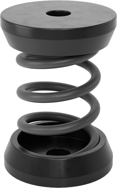 McMaster 6219K116 Shock-Absorbing Spring Vibration-Damping Mount, 1" Deflection @ 130 lbs. Capacity
