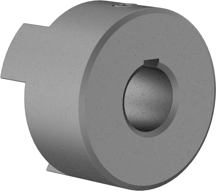 McMaster 6408K15 Flexible Shaft Coupling Iron Hub with Set Screw, 2-1/2" Overall Length, Keyed Shaft
