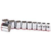 Quinn 64211 3/8 in. Drive SAE Chrome Socket Set, 10-Piece