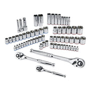 Quinn 64267 1/4 in., 3/8 in., 1/2 in. Drive SAE and Metric Hi-Vis Socket Set, 66-Piece