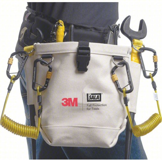 DBI-SALA 1500132 Pouch Sleever Bars/Spud Wrenches, Carabiner, Clip, 5 in Ht, Container, Canvas, White