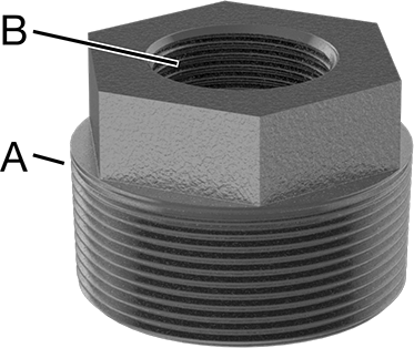 McMaster 6850K14 Low-Pressure Fitting for Flat Tanks Iron, Bushing Reducing Adapter, 2 Male x 1 Female NPT