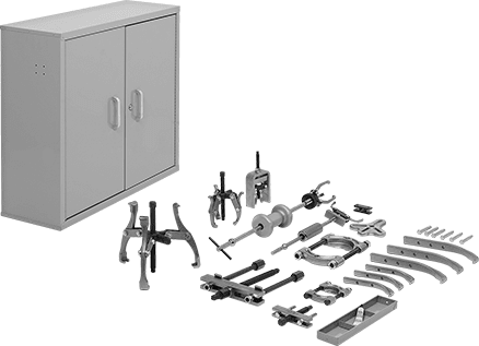 McMaster 69715A45 Reversible Jaw External/Internal Grip Puller Set with Locking Storage Box