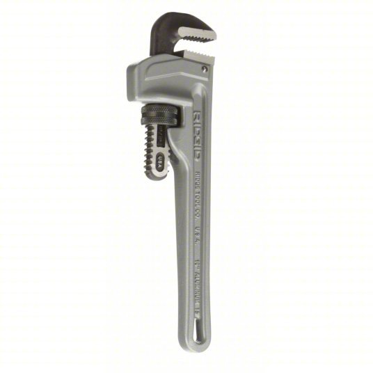 Ridgid 810/31090 Pipe Wrench Aluminum, 1 1/2 in Jaw Capacity, Serrated, 10 in Overall Lg, I-Beam
