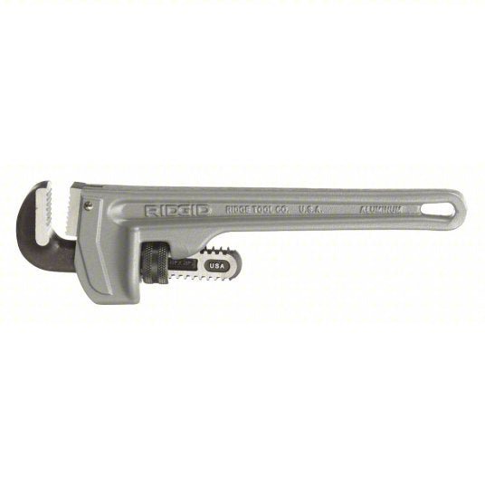 Ridgid 810/31090 Pipe Wrench Aluminum, 1 1/2 in Jaw Capacity, Serrated, 10 in Overall Lg, I-Beam