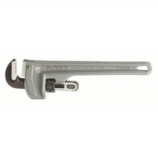 Ridgid 810/31090 Pipe Wrench Aluminum, 1 1/2 in Jaw Capacity, Serrated, 10 in Overall Lg, I-Beam