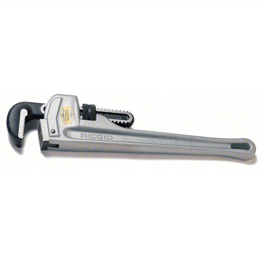 Ridgid 31100 Pipe Wrench Aluminum, 2 1/2 in Jaw Capacity, Serrated, 18 in Overall Lg, I-Beam