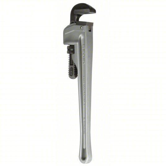 Ridgid 31100 Pipe Wrench Aluminum, 2 1/2 in Jaw Capacity, Serrated, 18 in Overall Lg, I-Beam