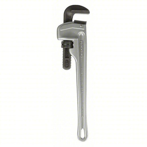 Ridgid 31100 Pipe Wrench Aluminum, 2 1/2 in Jaw Capacity, Serrated, 18 in Overall Lg, I-Beam
