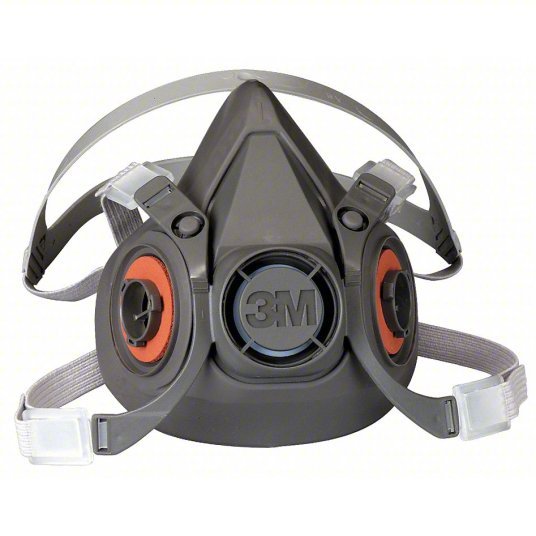 3M 6300 Half Mask Respirator, 0 Cartridges Included, Thermoplastic Elastomer, L Mask Size