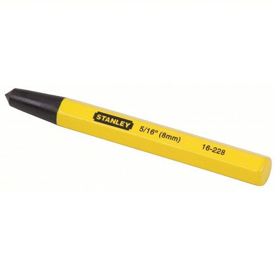 Stanley 16-228 Center Punch, 5/16 x 4-1/2 In, Yellow