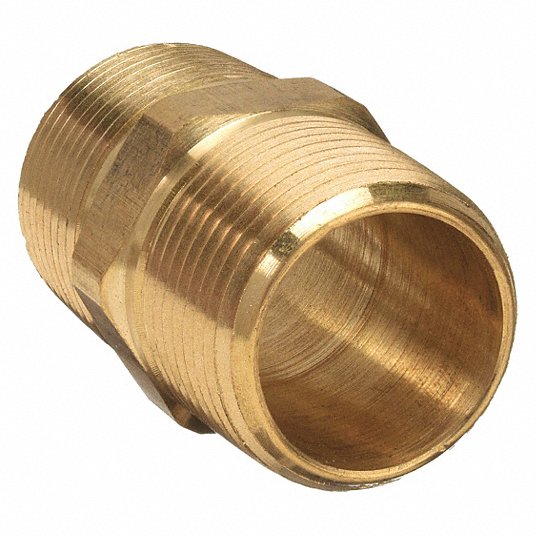 Redwood 6AZD1 Hex Nipple Brass, 1/4 in x 1/4 in Fitting Pipe Size, Male NPT x Male NPT, Class 150, 10 PK