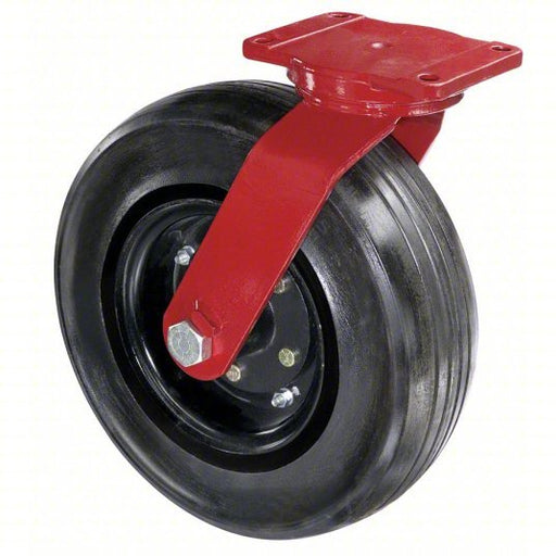 Hamilton S-7516-SPRT-4SL-FCB Plate Caster with Flat-Free Wheels 16 in Wheel Dia., 2900 lb, 18 1/2 in Mounting Ht