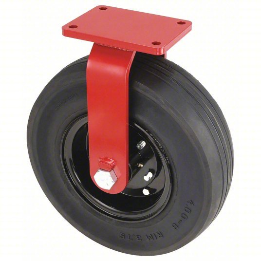 Hamilton R-7516-SPRT Plate Caster with Flat-Free Wheels 16 in Wheel Dia., 2900 lb, 18 1/2 in Mounting Ht, Rigid