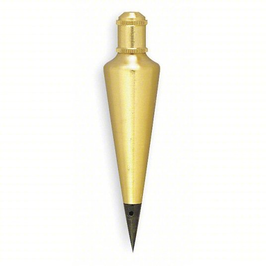 Johnson 108 Plumb Bob Steel, 8 oz Wt, Inch Measurements, Round Shape, Brass Plated