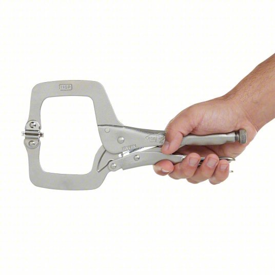 Irwin 11SP Locking C-Clamp Swivel, 3 1/2 in Max Jaw Opening, 2 5/8 in Throat Dp, 11 in Overall Clamp Lg