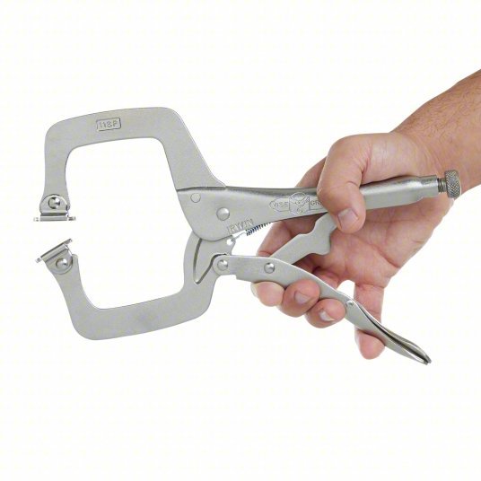 Irwin 11SP Locking C-Clamp Swivel, 3 1/2 in Max Jaw Opening, 2 5/8 in Throat Dp, 11 in Overall Clamp Lg