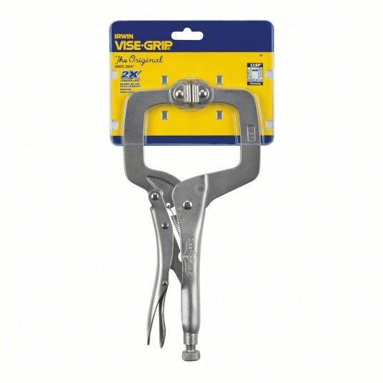 Irwin 11SP Locking C-Clamp Swivel, 3 1/2 in Max Jaw Opening, 2 5/8 in Throat Dp, 11 in Overall Clamp Lg