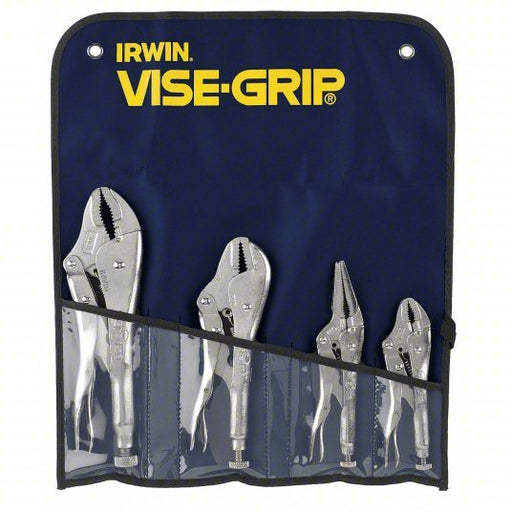 Irwin 428GS Pliers Set Curved, 1 1/8 in_1 1/2 in_1 7/8 in_2 in Max Jaw Opening, Plain Grip, Bolts/Nuts