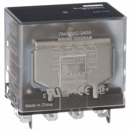 Schneider Electric 784XDXC-240A General Purpose Relay, Socket Mounted, 15 A Current Rating, 240V AC, 4PDT, F Socket