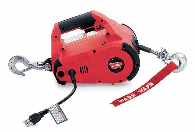 Warn 885000 Electric Winch, Lifting/Pulling, 120V AC, 1,000 lb 1st Layer Load Capacity, 15 ft Cable Lg