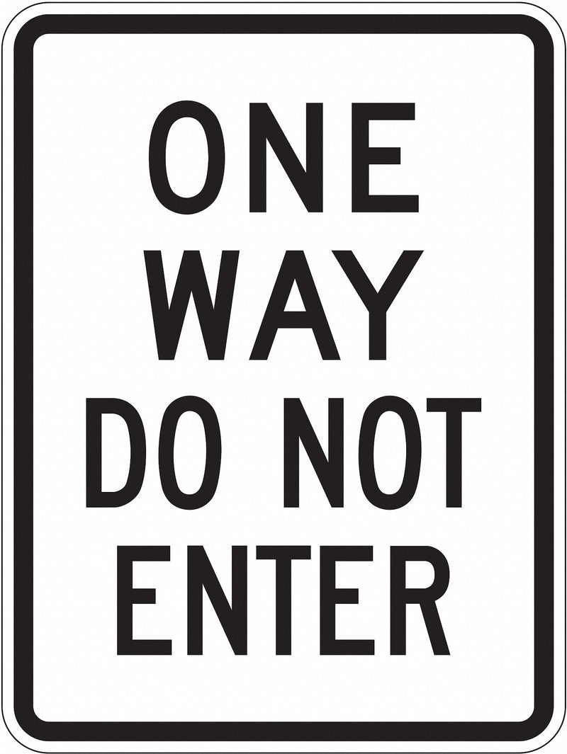 Lyle TR-011-18DA Traffic Sign One Way Do Not Enter 24x18 in Aluminum 0.08 in MUTCD R6-2A Diamond Grade