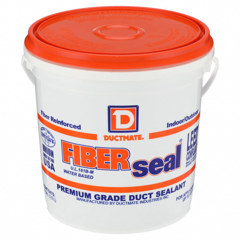 Ductmate GRFIBERSEAL1 Acrylic Latex Sealant, FIBERseal, Gray, 128 oz Container Size, Pail