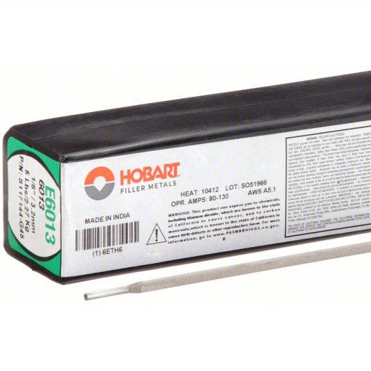 Hobart S117144-G45 Stick Electrode Carbon Steel, E6013, 1/8 in x 14 in, 5 lb