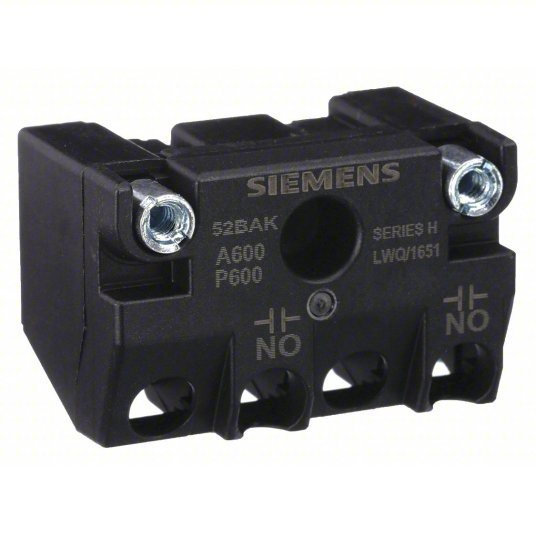 Siemens 52BAK Contact Block 30 mm Panel Mounting Size, 1NO, Momentary, Universal Series, Screw Terminals - Redwood.KV6EXD5